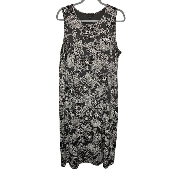 J. Jill Wearever Collection SZ XL Petite Shift Maxi Dress Floral Stretch Resort - Picture 1 of 5